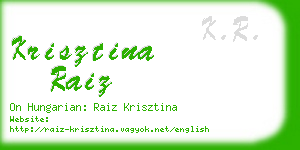 krisztina raiz business card